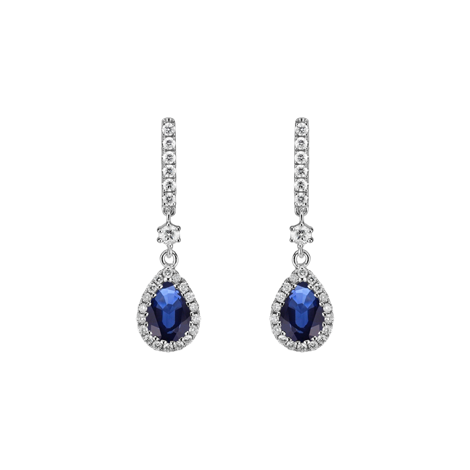 Diamond earrings with Sapphire Adelyn