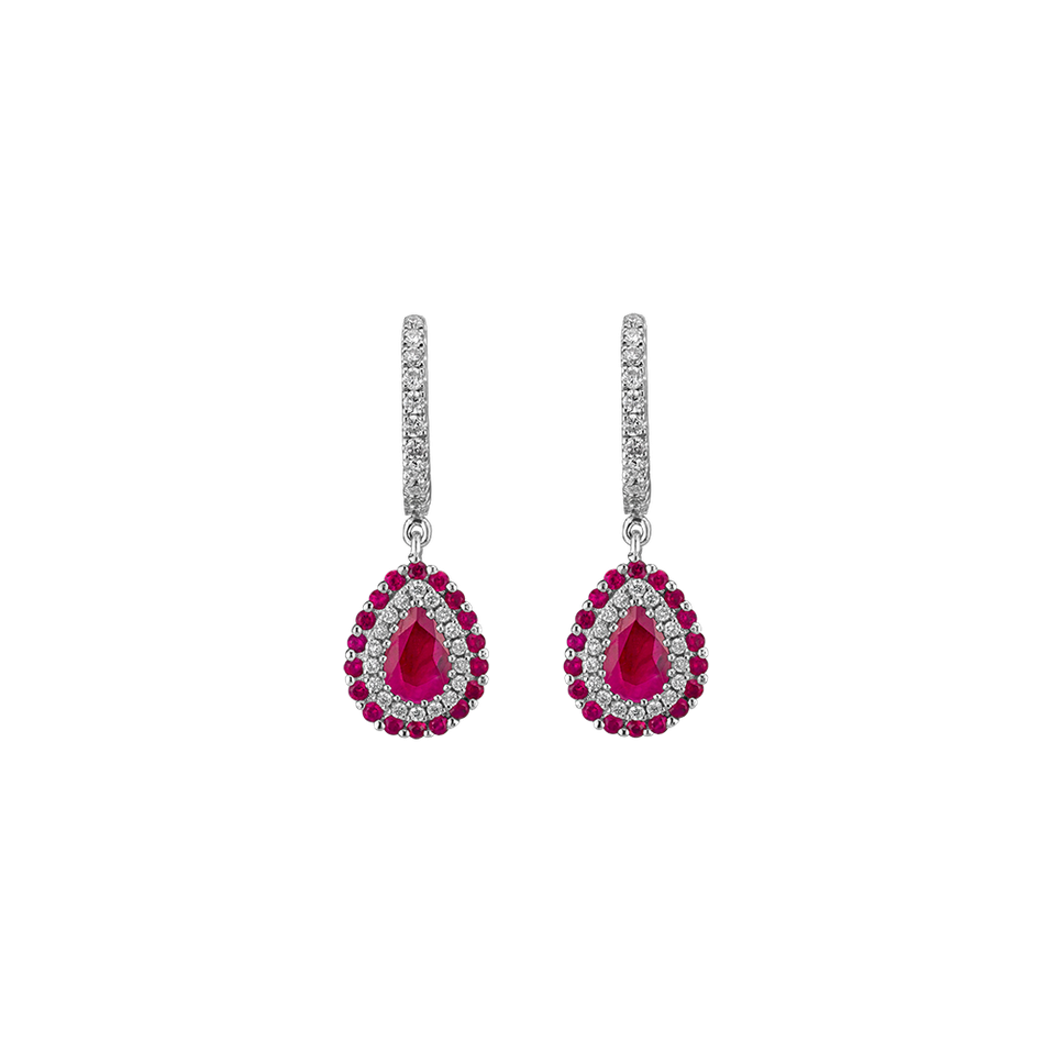 Diamond earrings and Ruby Crimsion Sadness