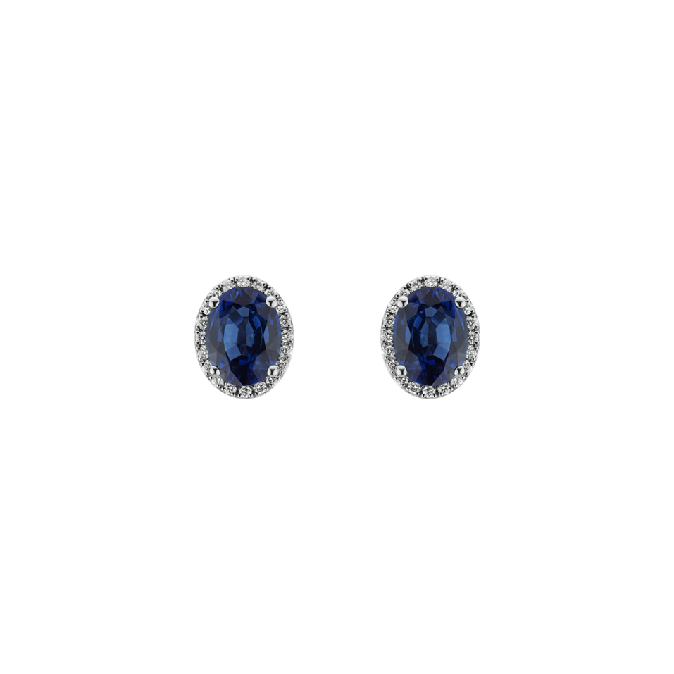 Diamond earrings with Sapphire Witching Allegory