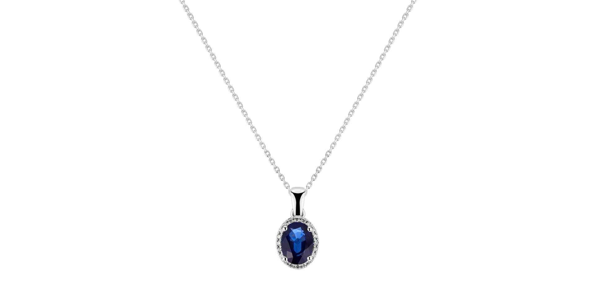 Diamond pendant with Sapphire Royal Mystery