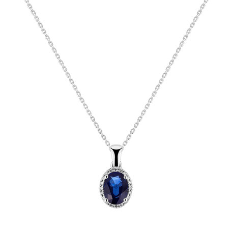 Diamond pendant with Sapphire Royal Mystery