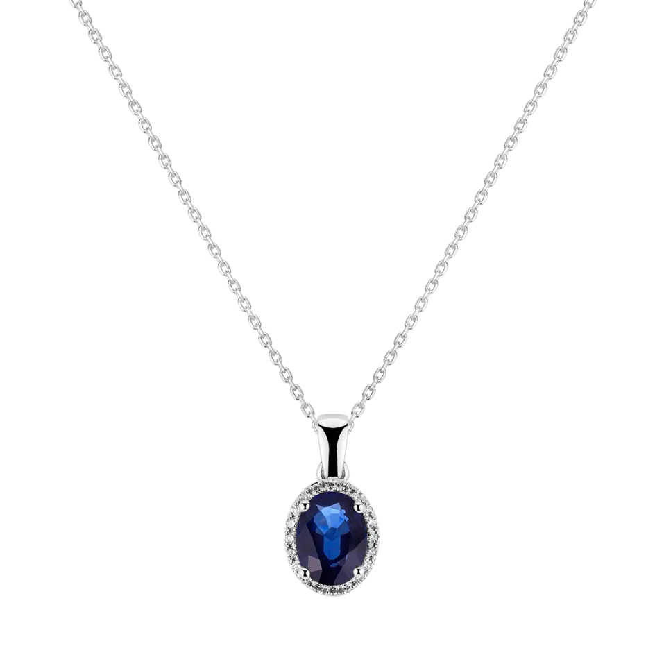 Diamond pendant with Sapphire Royal Mystery