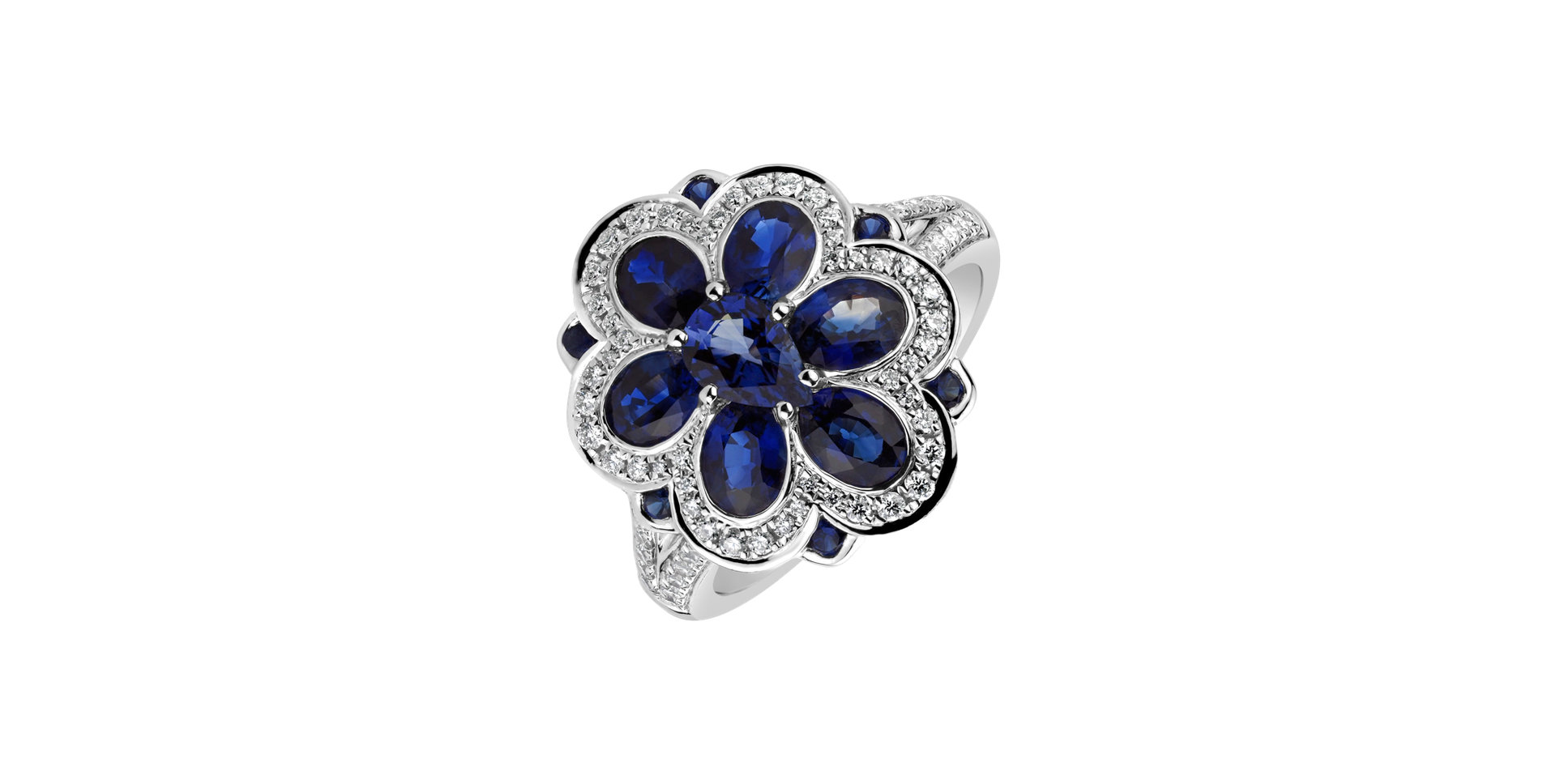 Diamond ring with Sapphire Blue Devotion