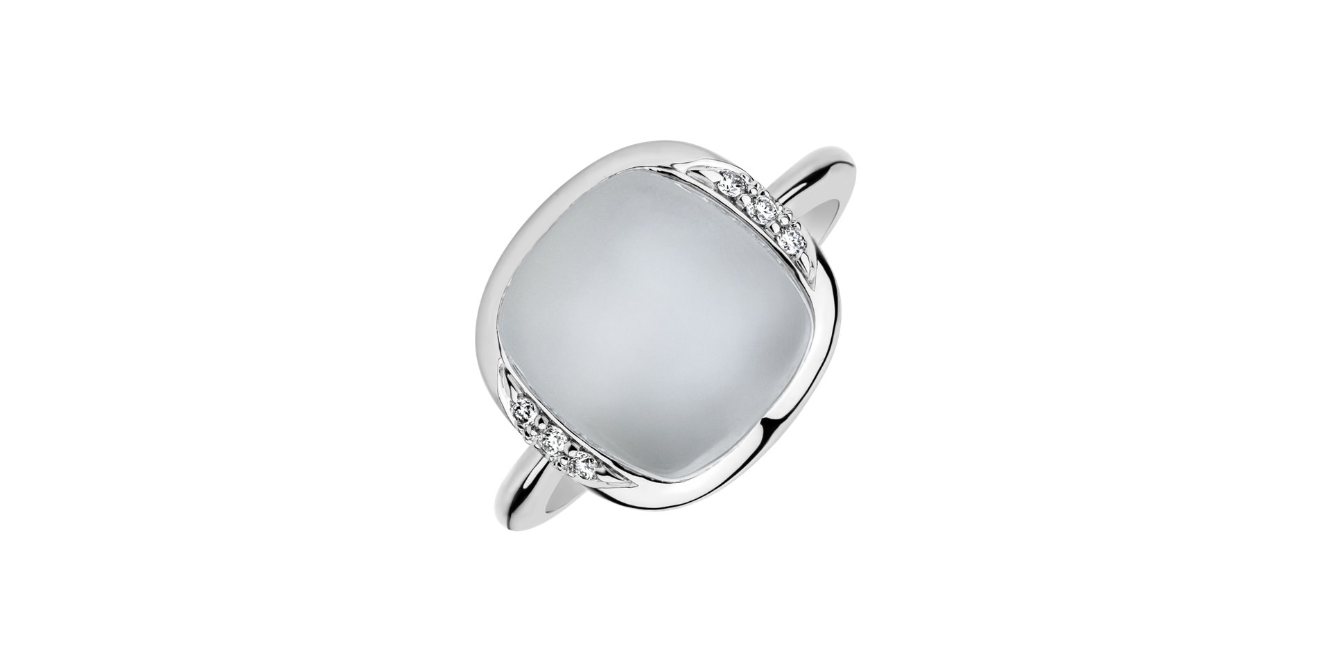 Diamond ring with Moonstone Charmis