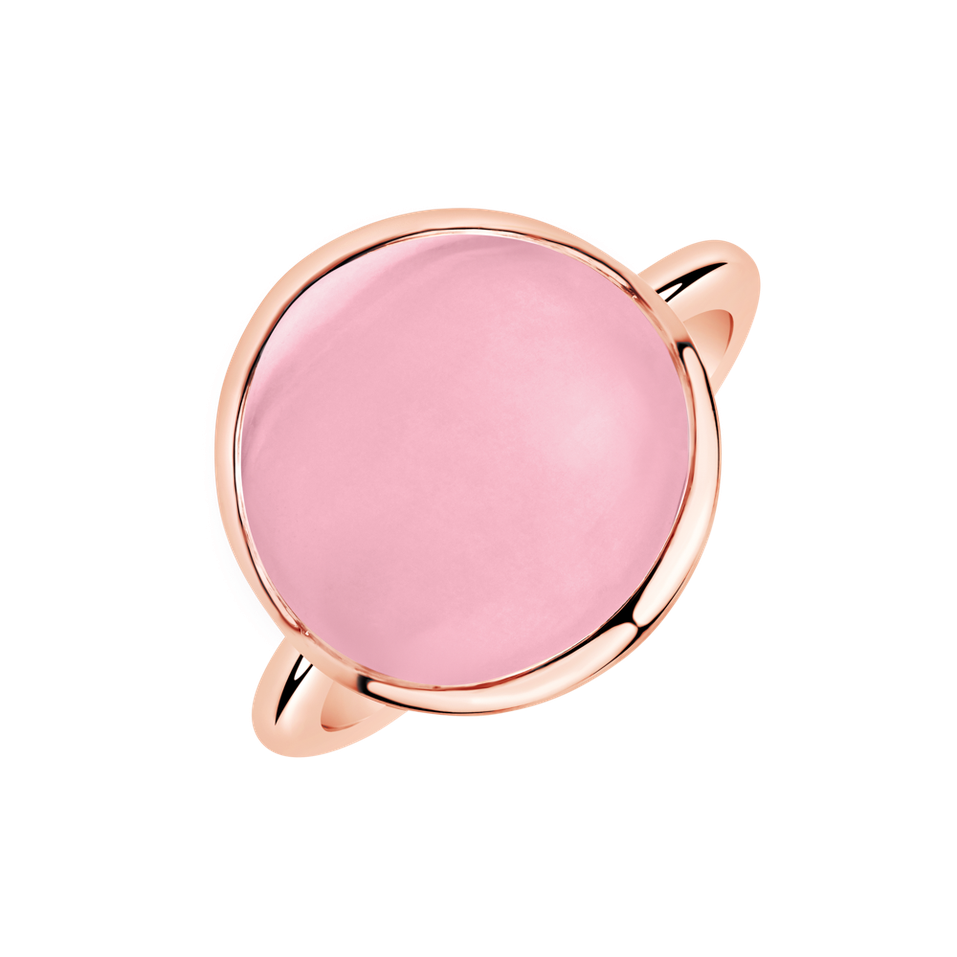 Diamond ring with Rose Quartz Sweet Serenity