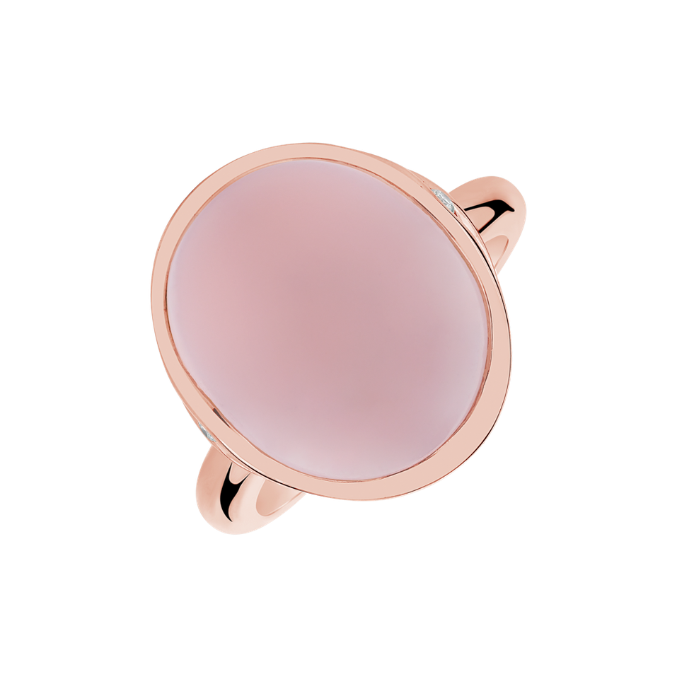 Diamond ring with Rose Quartz Instant Glow