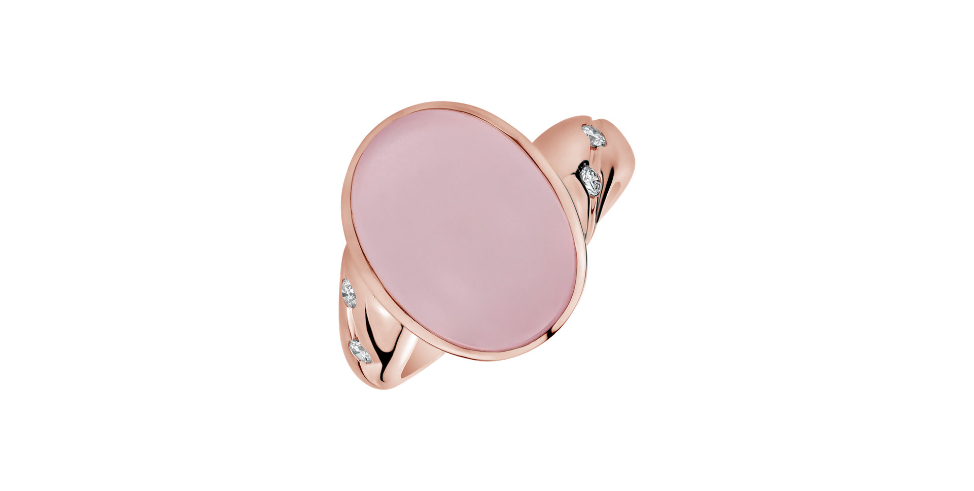Diamond ring with Rose Quartz Princess Mirror