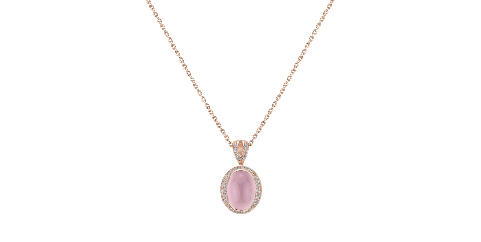 Diamond pendant with Rose Quartz Young Spirit