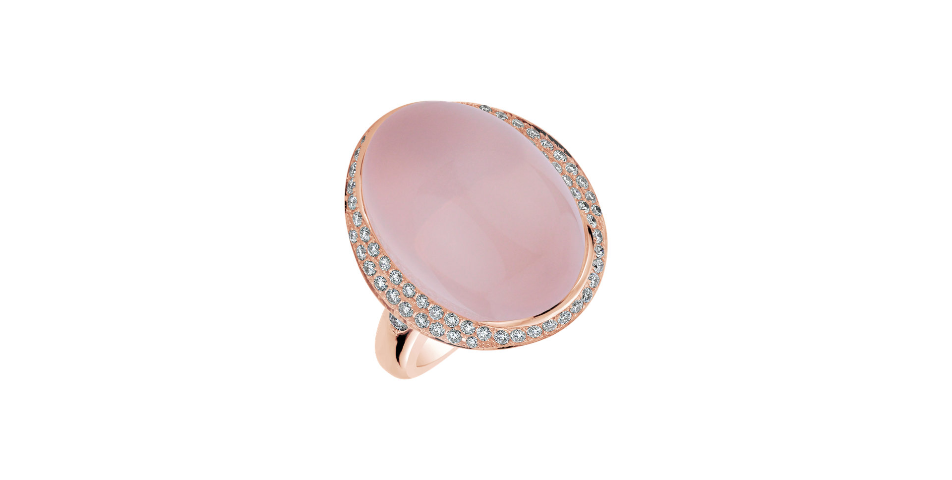 Diamond ring with Rose Quartz Jessamine