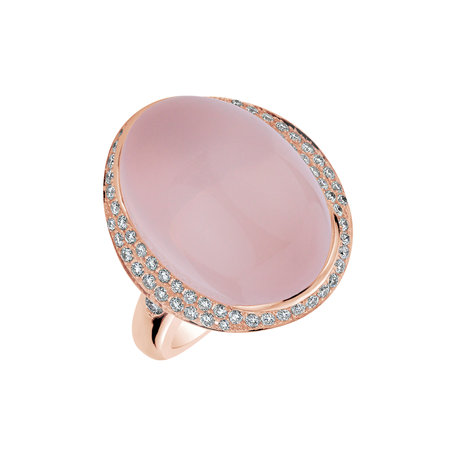 Diamond ring with Rose Quartz Jessamine