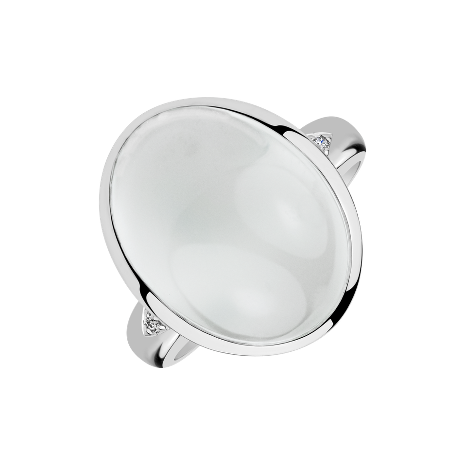 Diamond ring with Moonstone Witching Princess