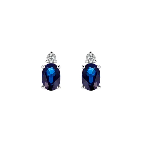 Diamond earrings with Sapphire Fancy Planet