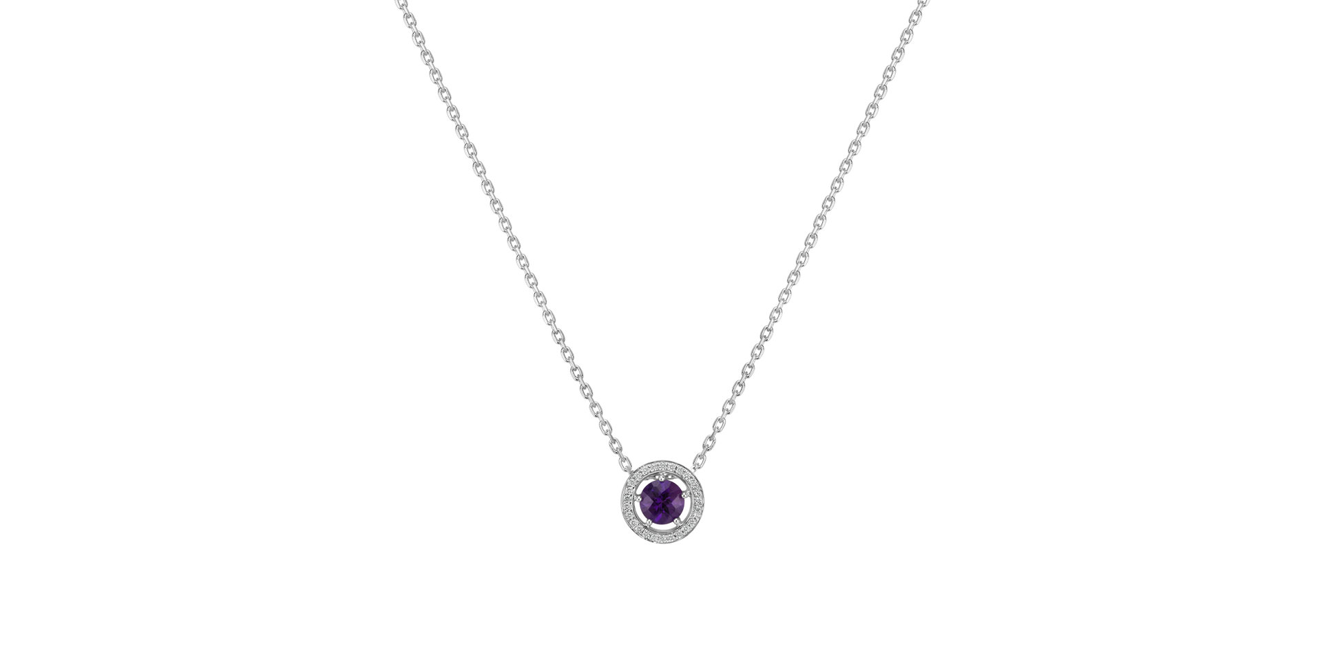 Diamond pendant with Amethyst African Infinite Hope