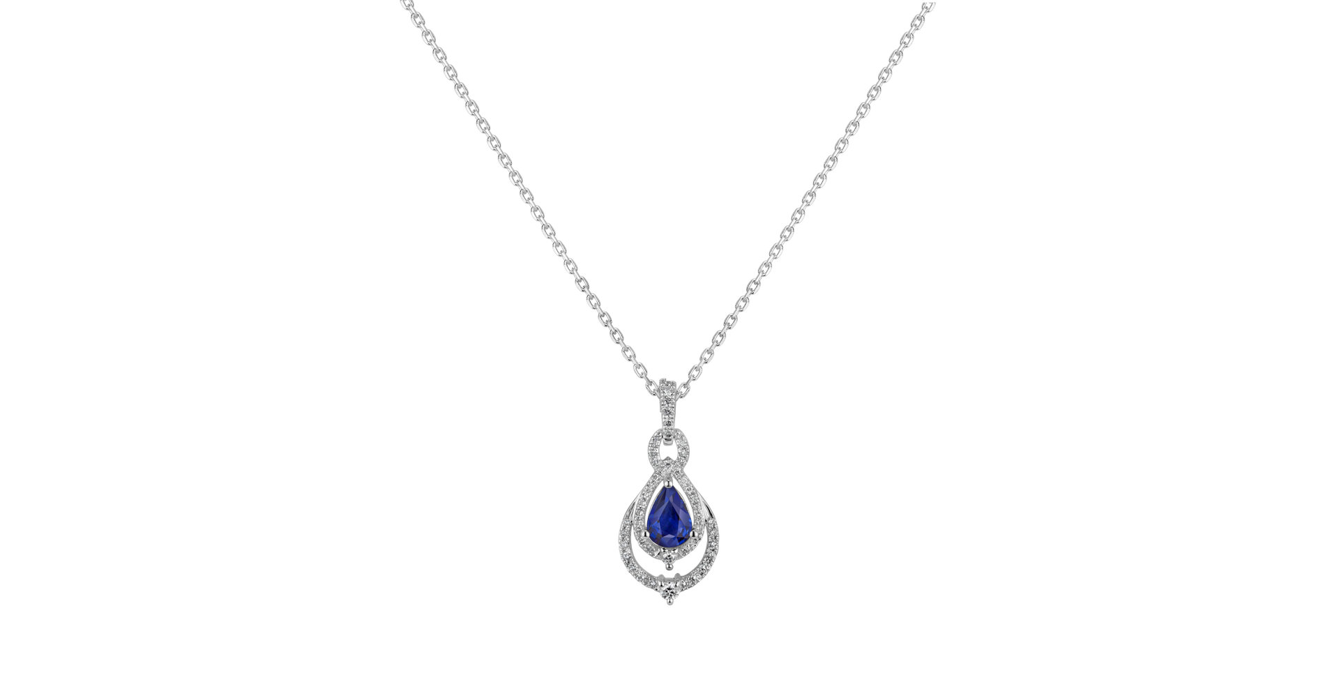 Diamond pendant with Sapphire Her Highness