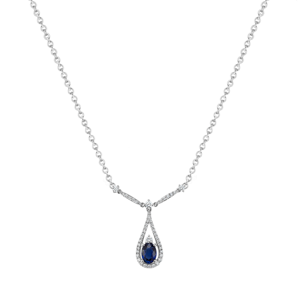 Diamond necklace with Sapphire Fairy Tear