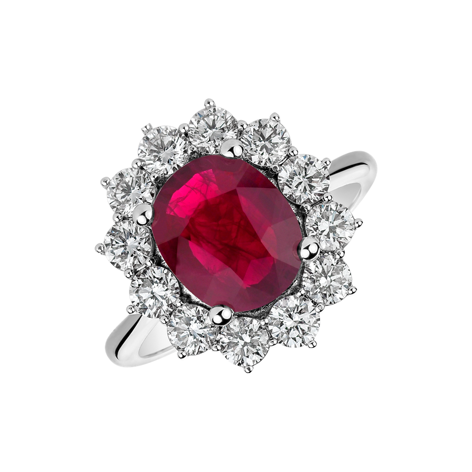 Diamond ring with Ruby Sky Goddess