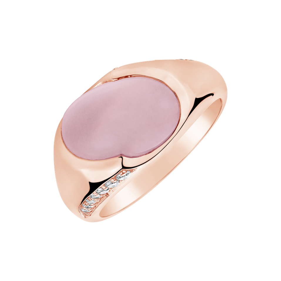 Diamond ring with Rose Quartz Mistress Desire