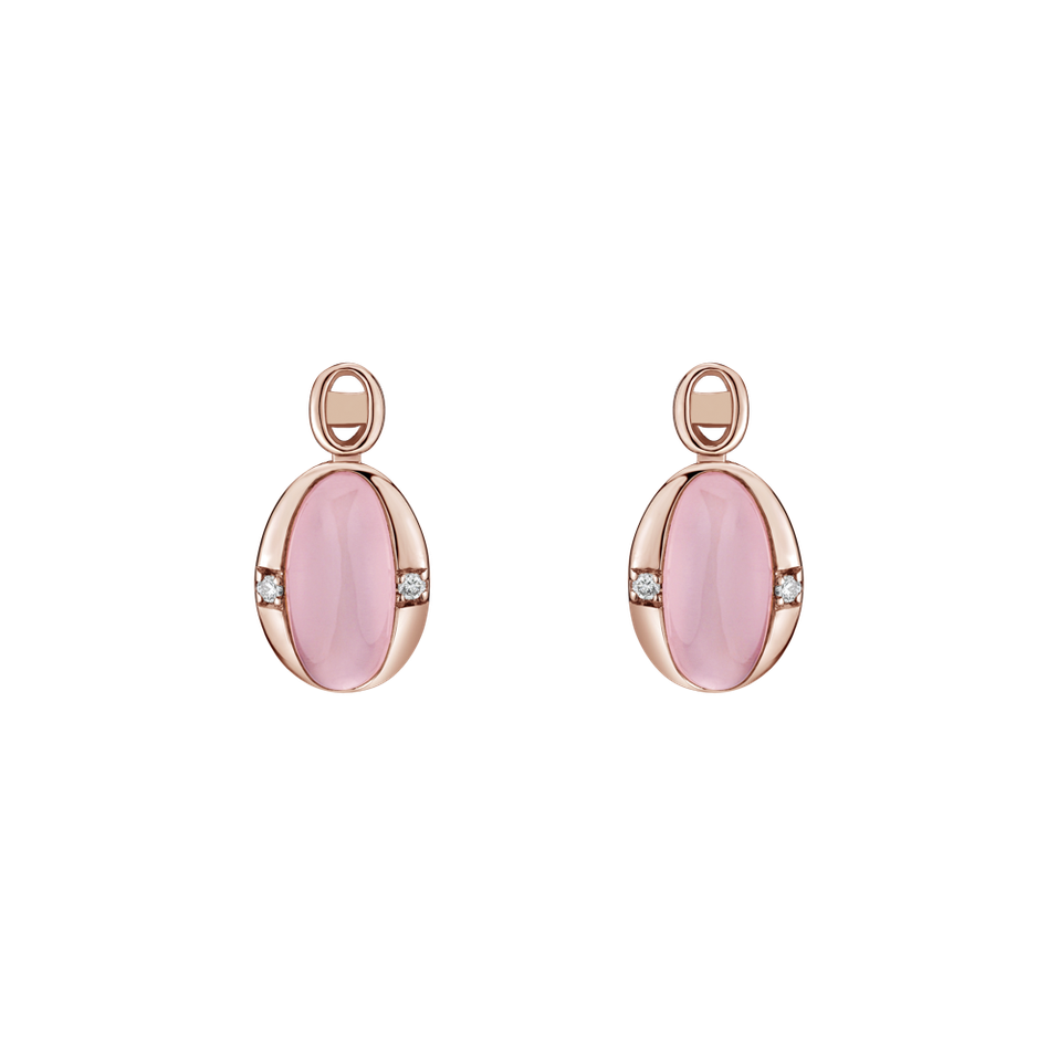 Diamond earrings with Rose Quartz Eternal Dawn