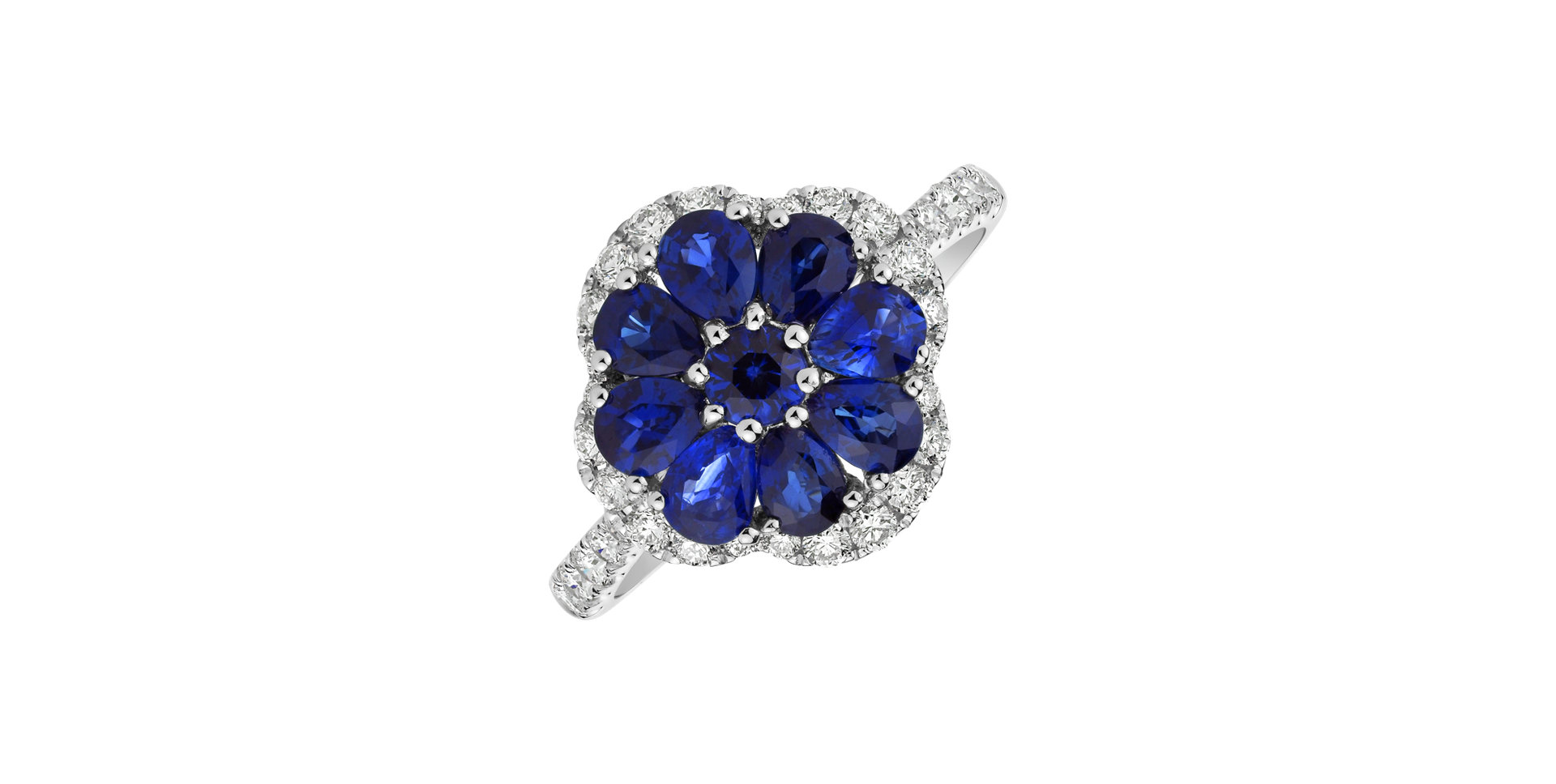 Diamond ring with Sapphire Lucia