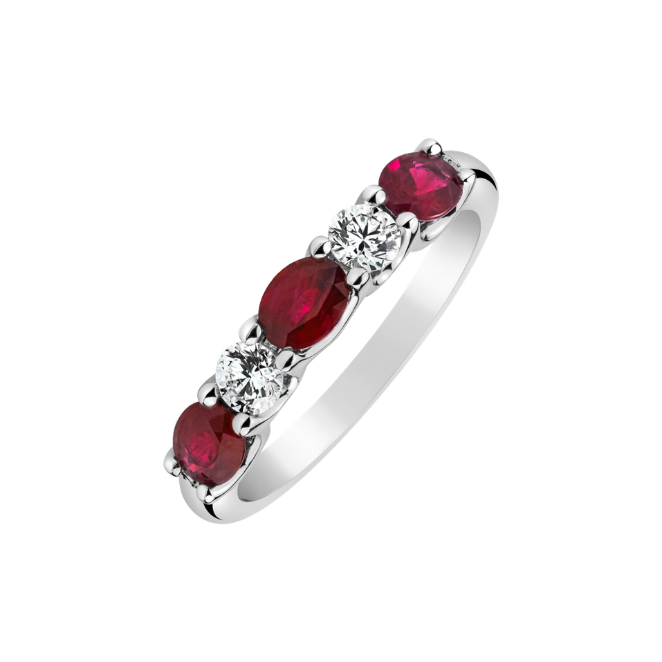 Diamond ring with Rubies Opheliara