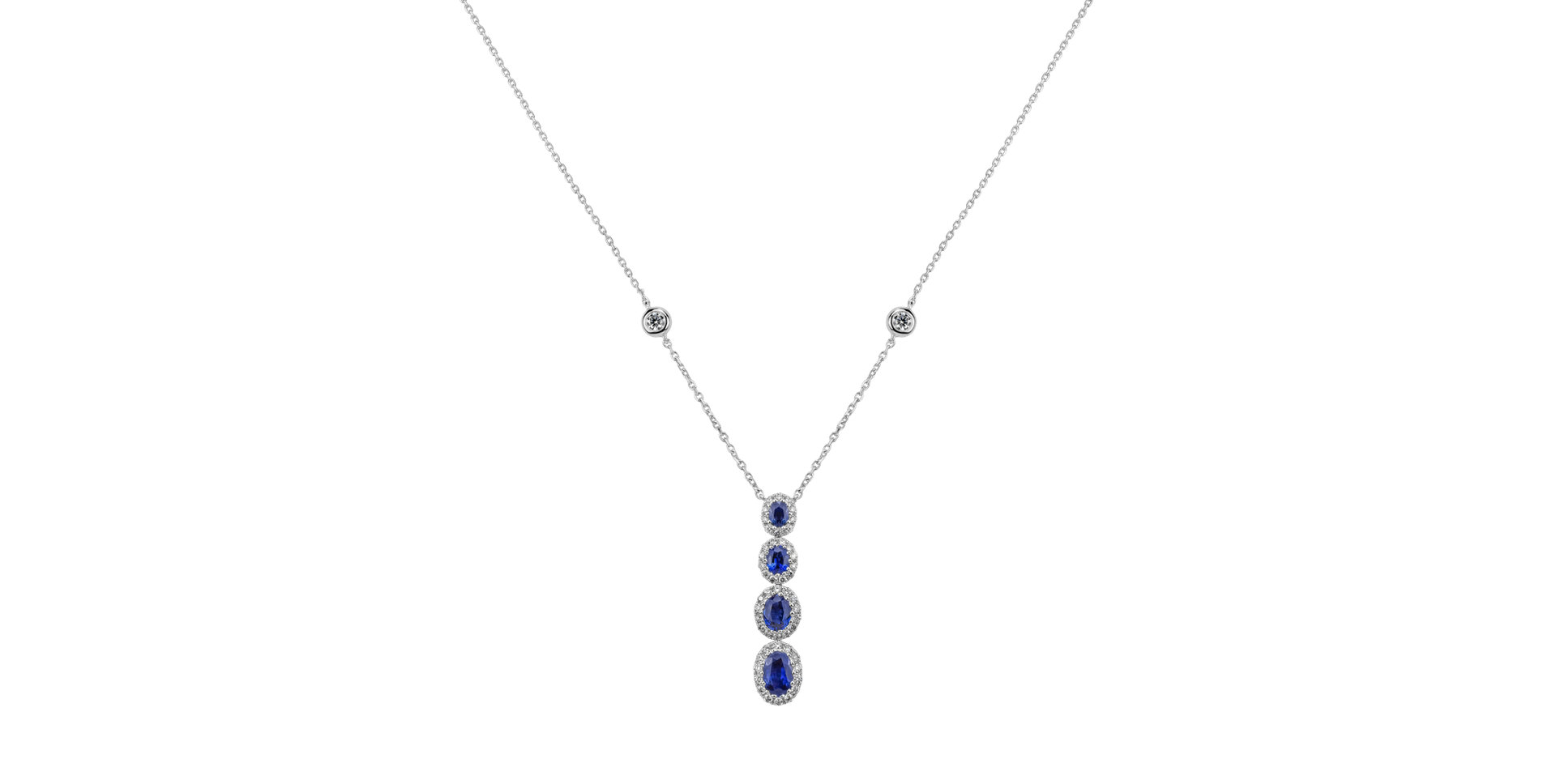 Diamond necklace with Sapphire Majestic Rain