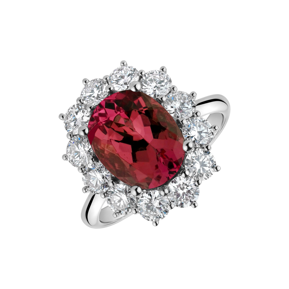 Diamond ring with Ruby Sky Goddess