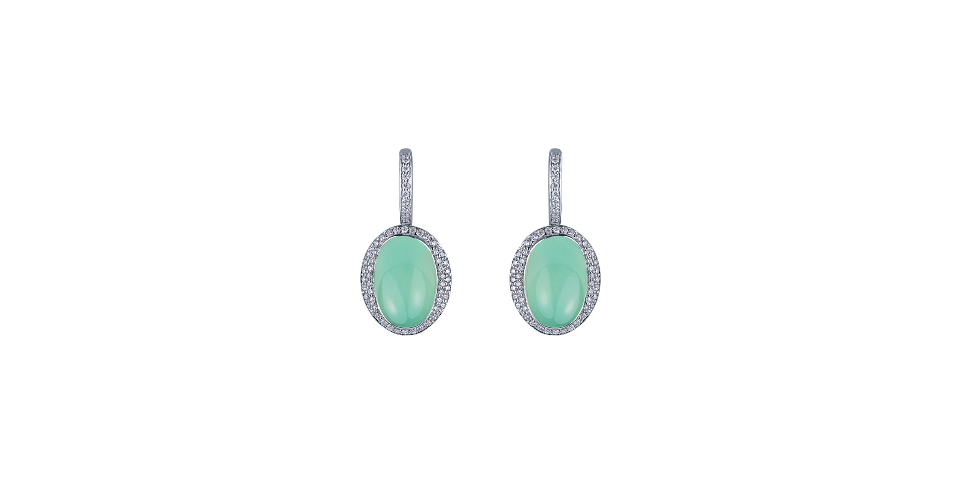 Diamond earrings with Chalcedony Endless Bloom