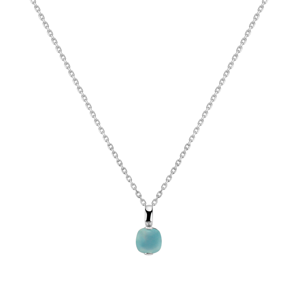 Pendant with Turquoise Chalcedony Bonbon