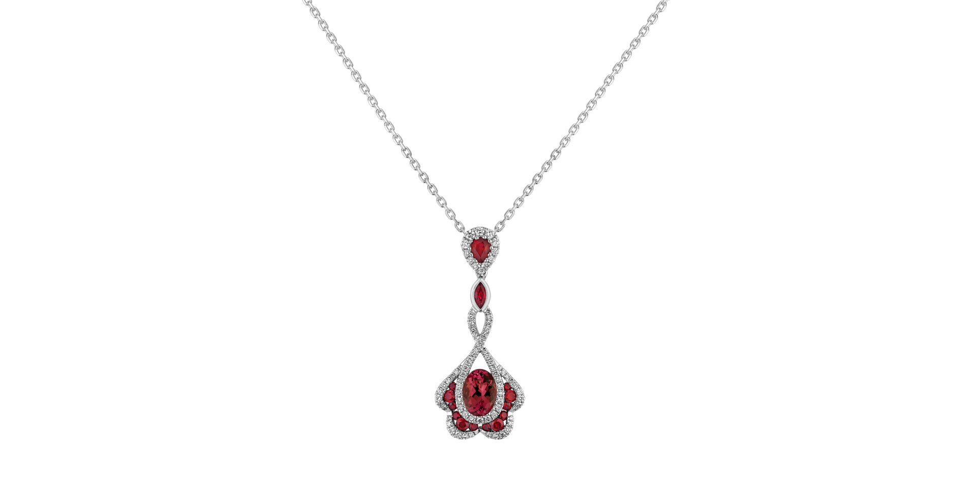 Diamond pendant with Ruby Tearing Up
