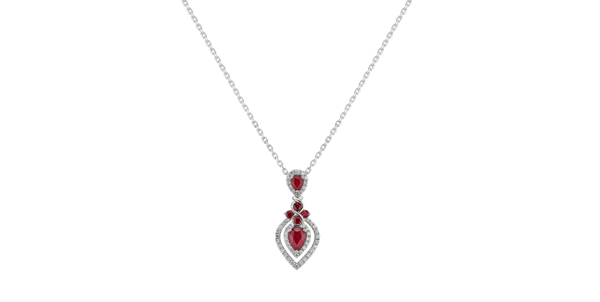 Diamond pendant with Ruby Fateful Passion