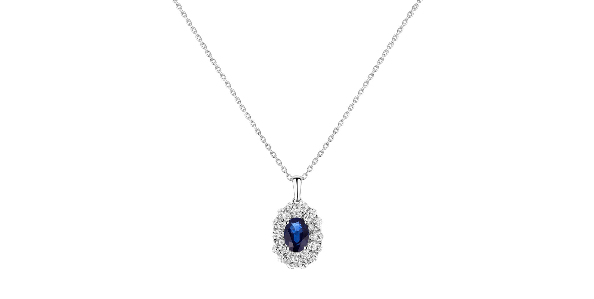 Diamond pendant with Sapphire Princess Splendor