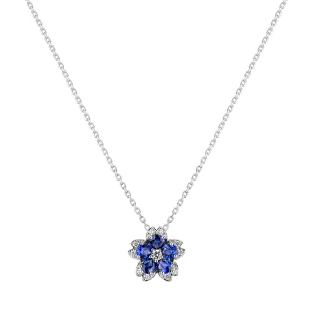 Diamond pendant with Sapphire Sapphire Gem