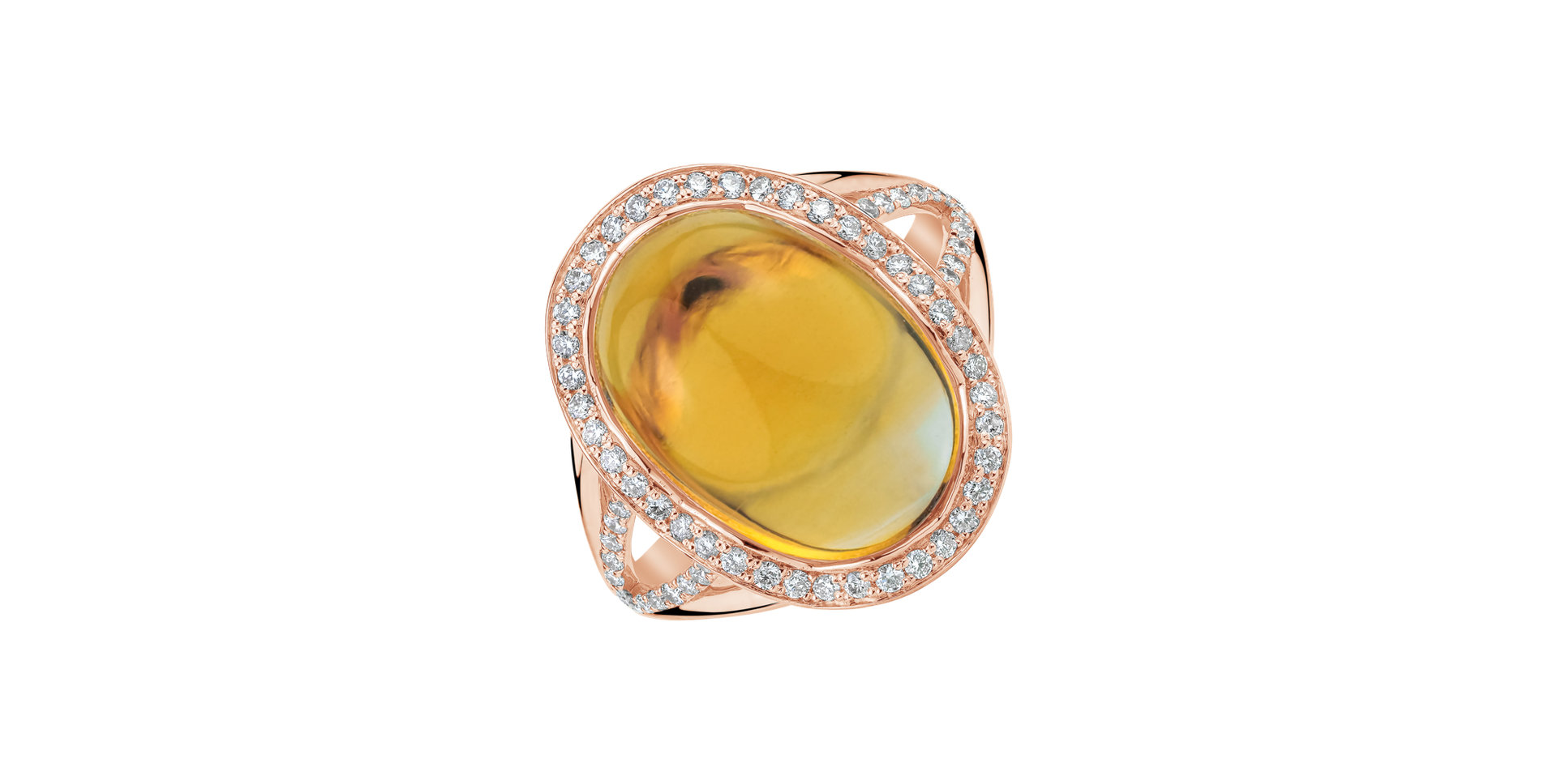 Diamond ring with Citrine Posh Witchery