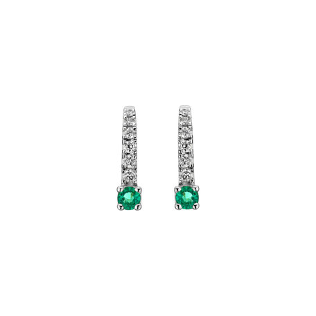 Diamond earrings with Emerald Fairytale Gentility