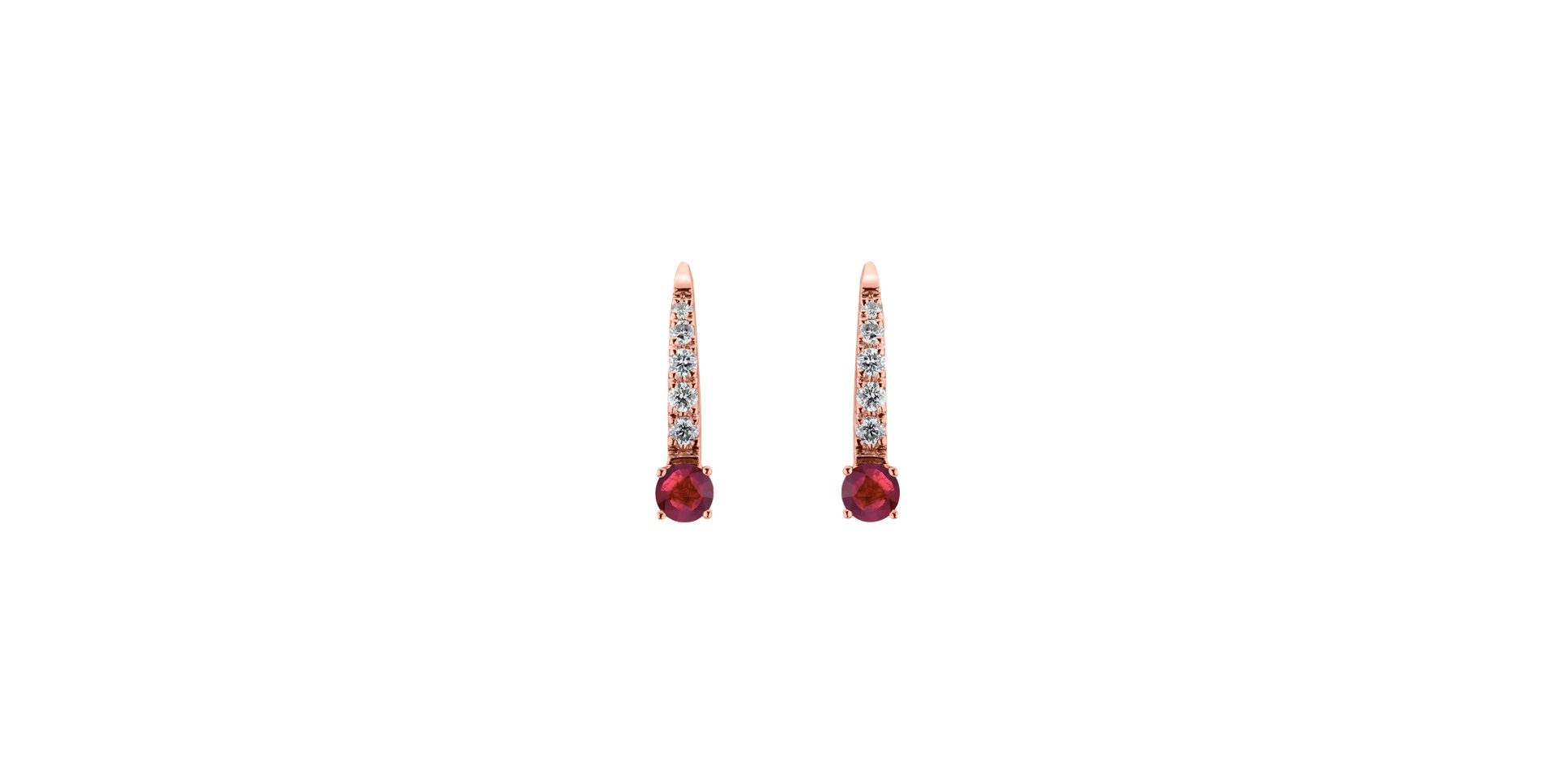 Diamond earrings with Ruby Fairytale Gentility