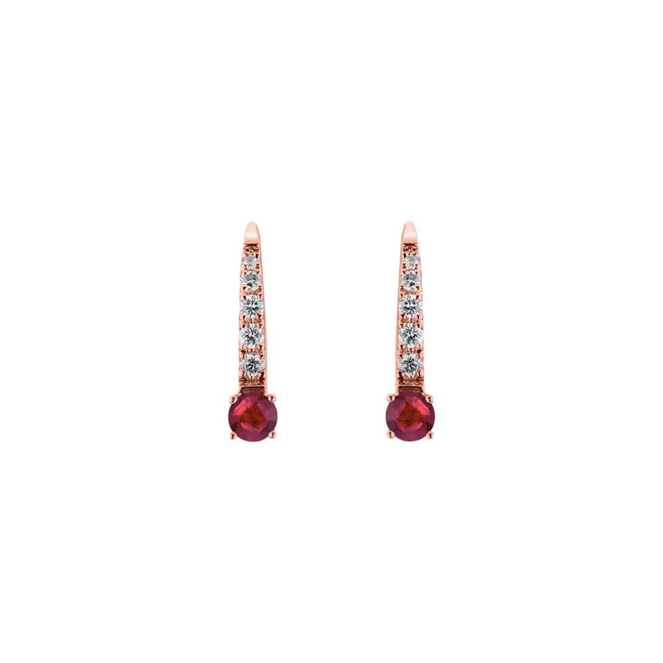 Diamond earrings with Ruby Fairytale Gentility
