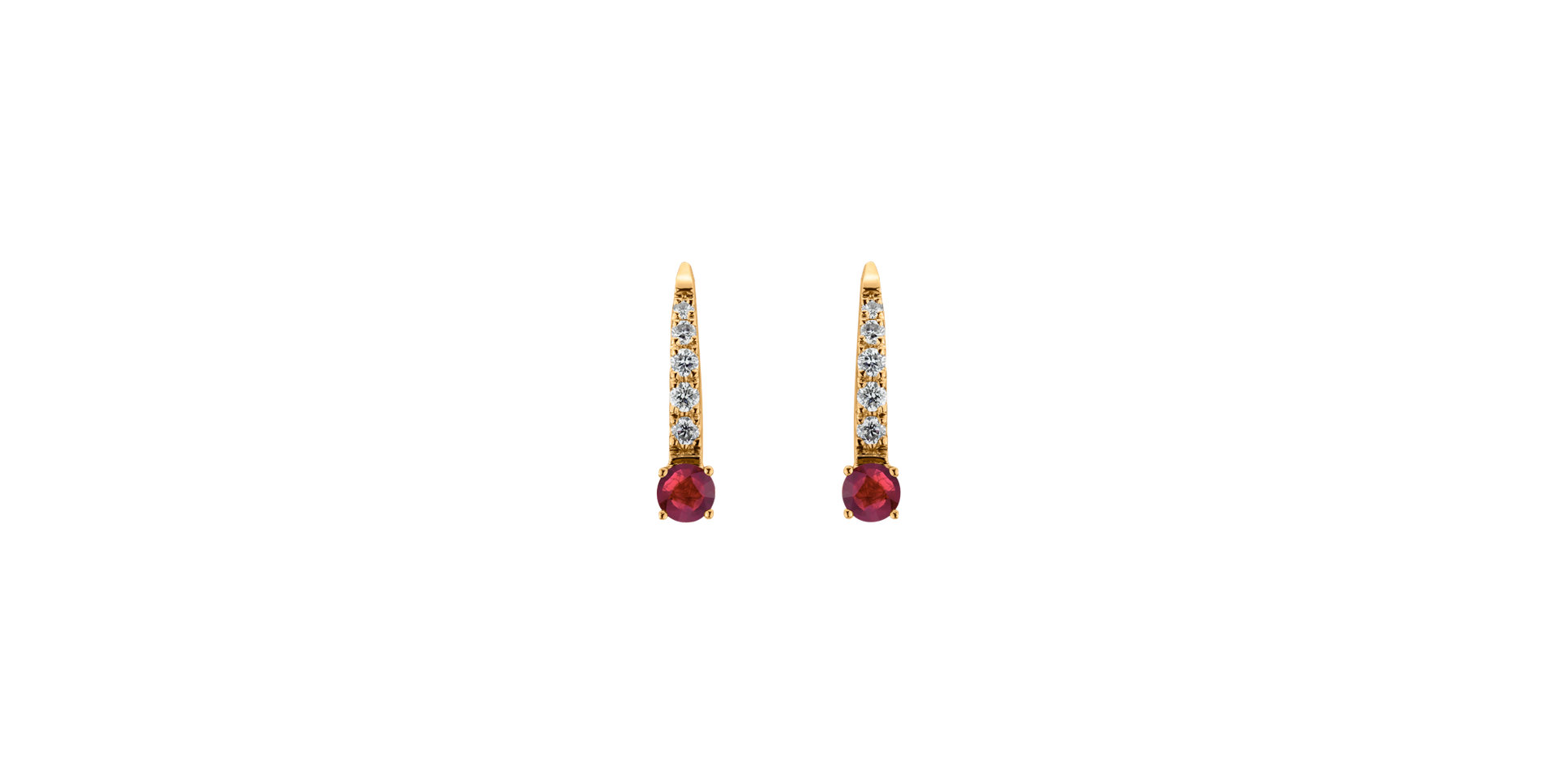 Diamond earrings with Ruby Fairytale Gentility