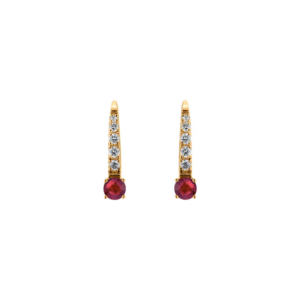 Diamond earrings with Ruby Fairytale Gentility