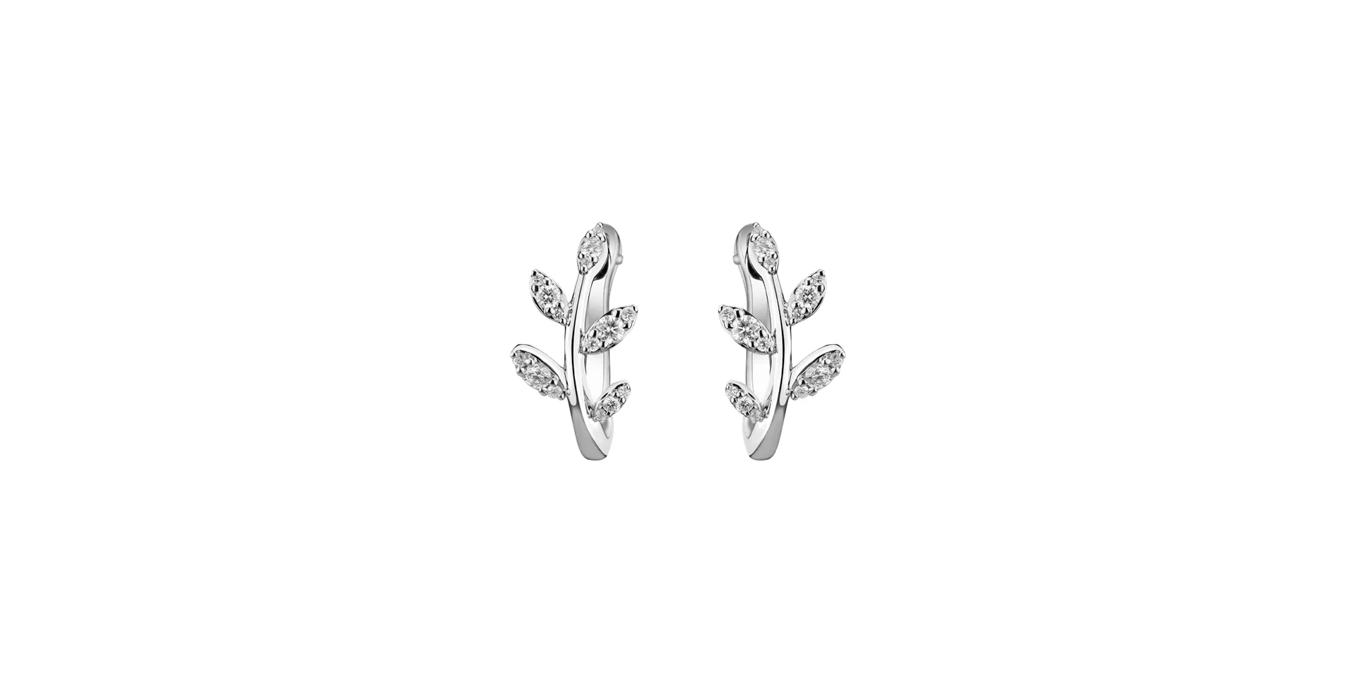 Diamond earrings Frozen Leaf