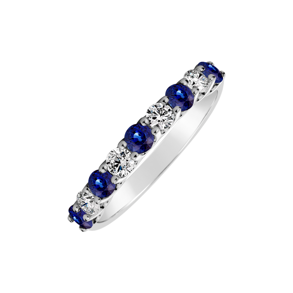 Diamond ring with Sapphire Galaxy