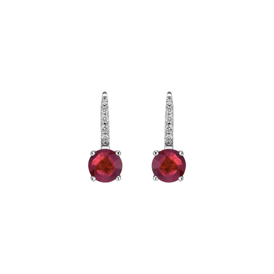 Diamond earrings with Ruby Fairytale Gentility