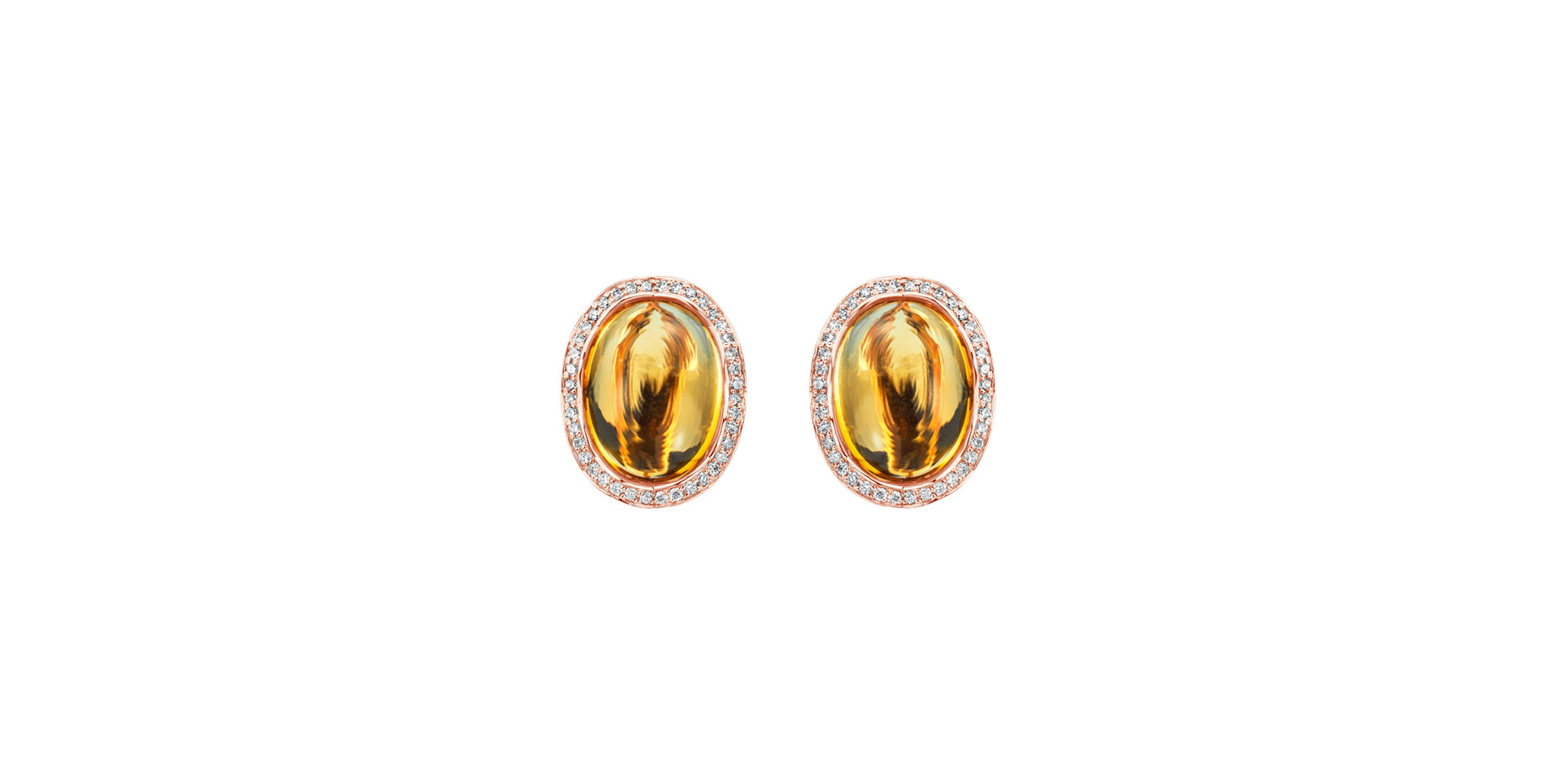 Diamond earrings with Citrine Unwavering Heart