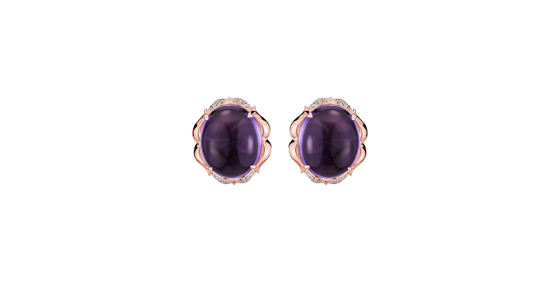Diamond earrings with Amethyst Bloomira