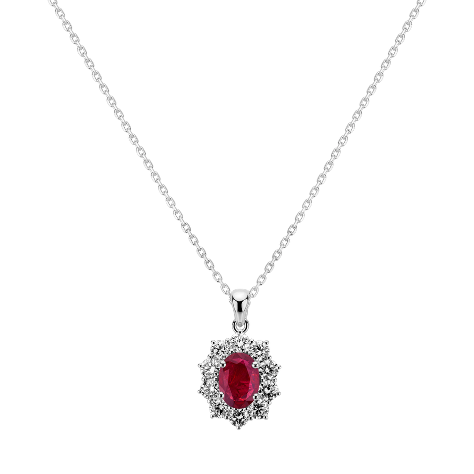 Diamond pendant with Ruby Goddess Elegance