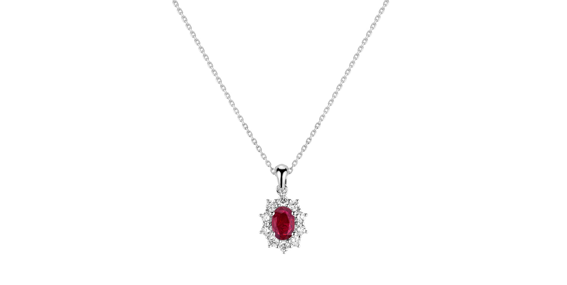 Diamond pendant with Ruby Goddess Elegance