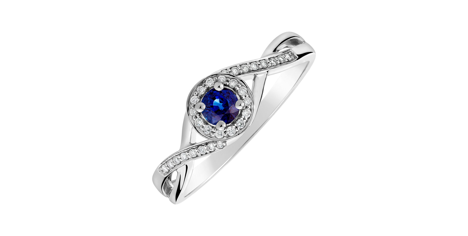 Diamond ring with Sapphire Curvy Wish
