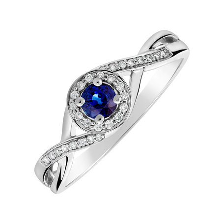 Diamond ring with Sapphire Curvy Wish