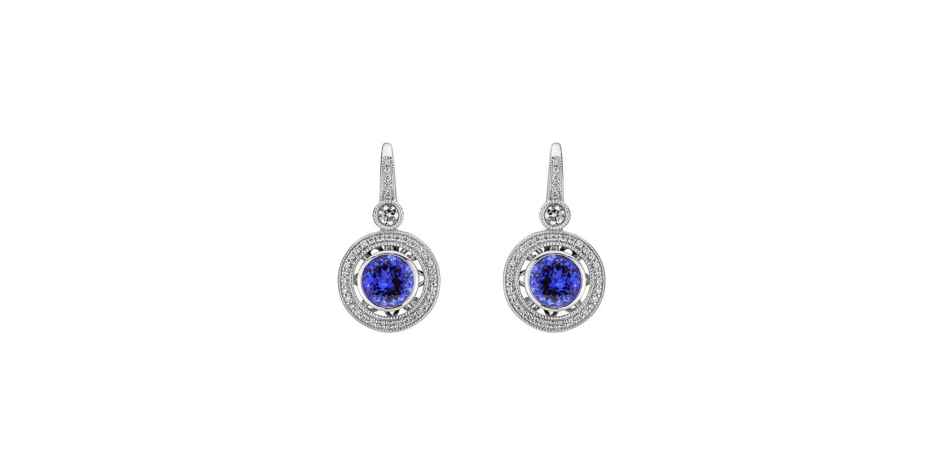 Diamond earrings with Tanzanite Monarch Love