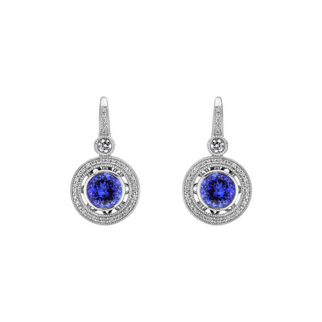 Diamond earrings with Tanzanite Monarch Love