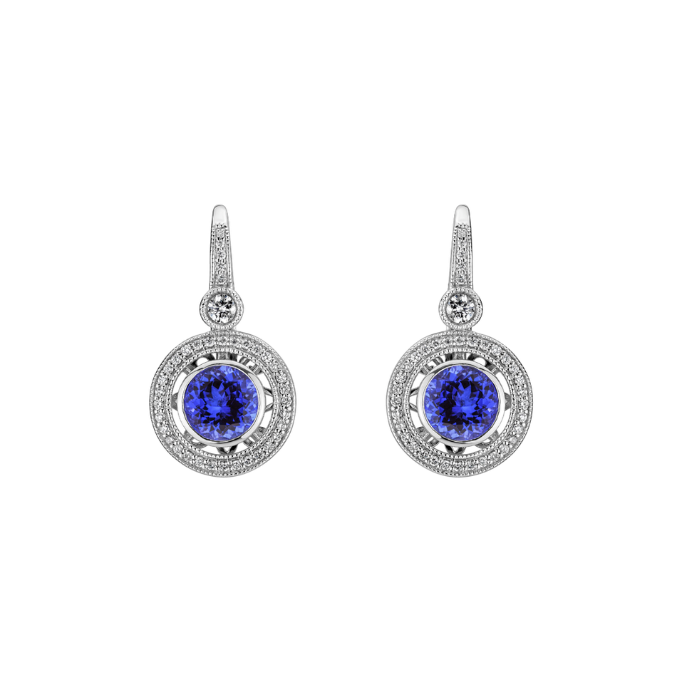 Diamond earrings with Tanzanite Monarch Love